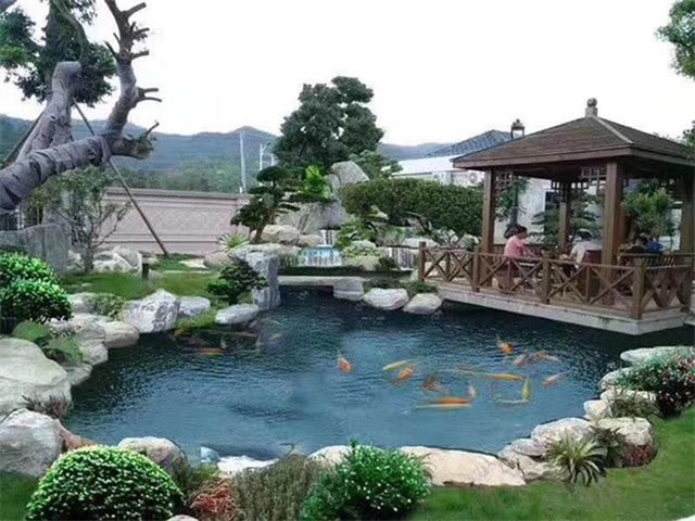 常州庭院鱼池假山设计